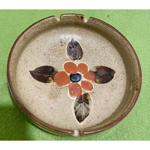Ardco Vintage Mid Century Floral Speckled Pottery Ash Tray Ashtray Made In Japan